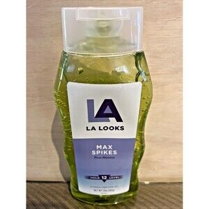 LA Looks Max Spikes Hold Level 12 Alcohol Free Hair Gel 20 Oz Green